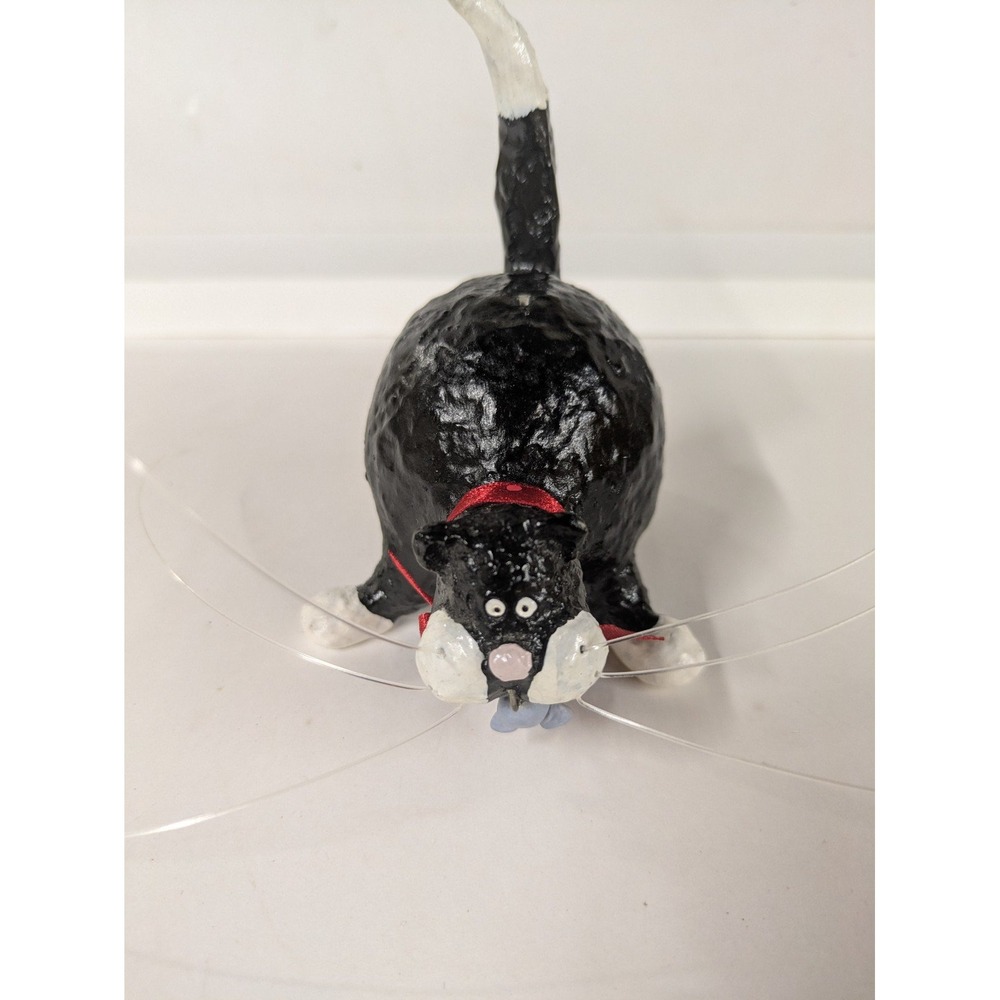 Black And White Cat With Mouse Christmas Ornament **Flaw**